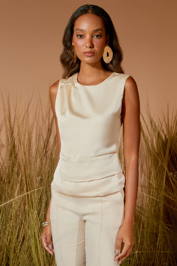 AGILITÀ - Blusa Pala Ombro Pregas Jasmim